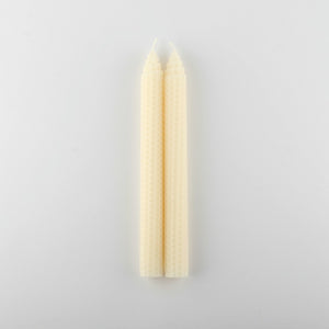 Ivory beeswax dinner candles