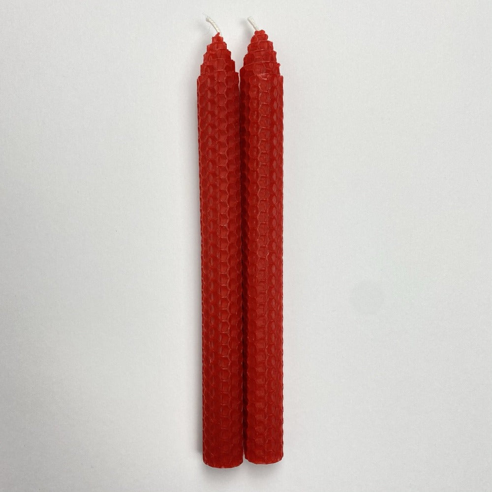 Beeswax Dinner Candles - Red