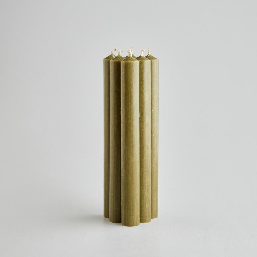 Dinner Candle - Olive Green