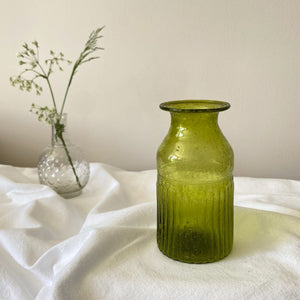 Ribbed Bottle Vase - Clear