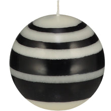 Load image into Gallery viewer, Small Striped Ball Candle - Black and White