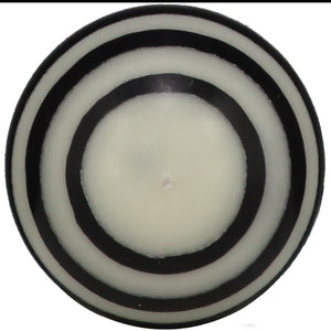 Small Striped Ball Candle - Black and White