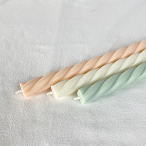 Twisted Dinner Candle - Mint Green