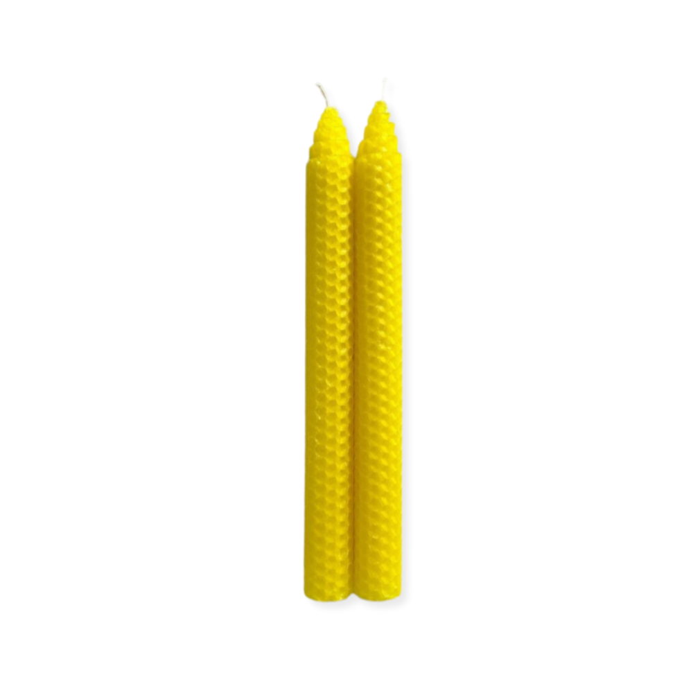 Beeswax Dinner Candles - Citrus Yellow