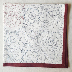 Blockprint Napkins - Red & Blue