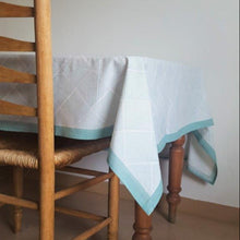Load image into Gallery viewer, Blockprint Tablecloth - Sea Green