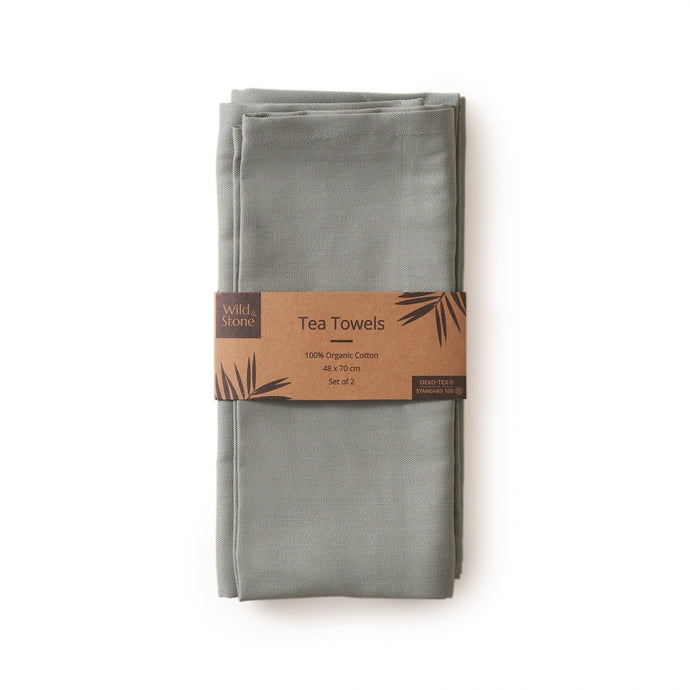 Organic Cotton Tea Towels - Green