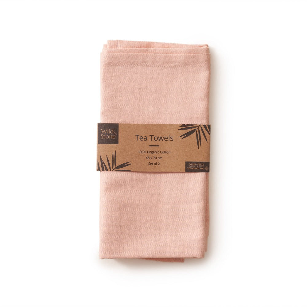 Organic Cotton Tea Towels - Pink